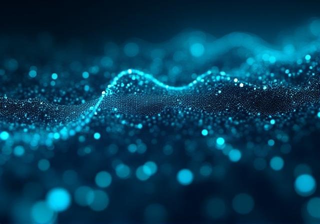 Abstract visualization of financial data streams and algorithmic patterns